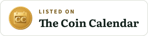 Listed on The Coin Calendar badge, light